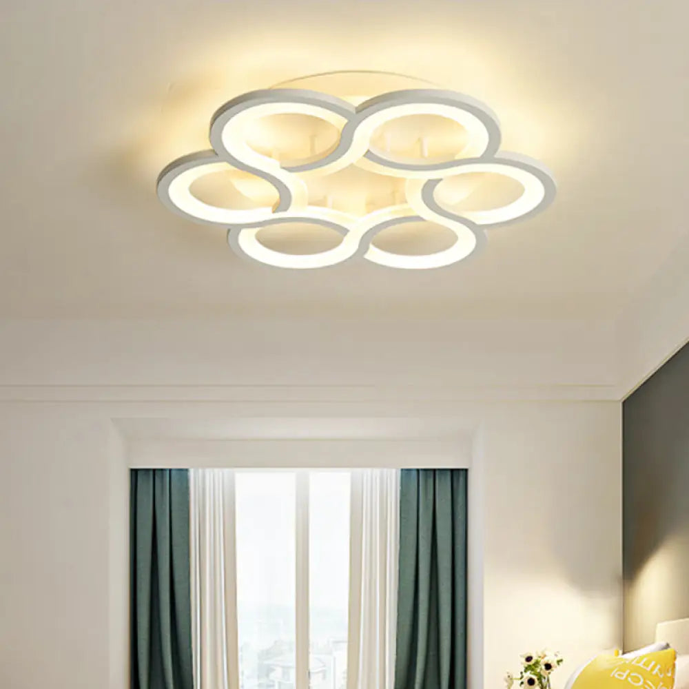 17’/21’ Contemporary Led Flush Mount Ceiling Light Fixture In Warm/White White / 16.5’ Warm