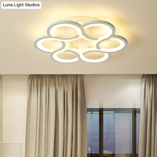 17’/21’ Contemporary Led Flush Mount Ceiling Light Fixture In Warm/White