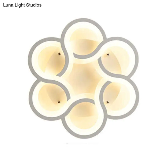 17’/21’ Contemporary Led Flush Mount Ceiling Light Fixture In Warm/White