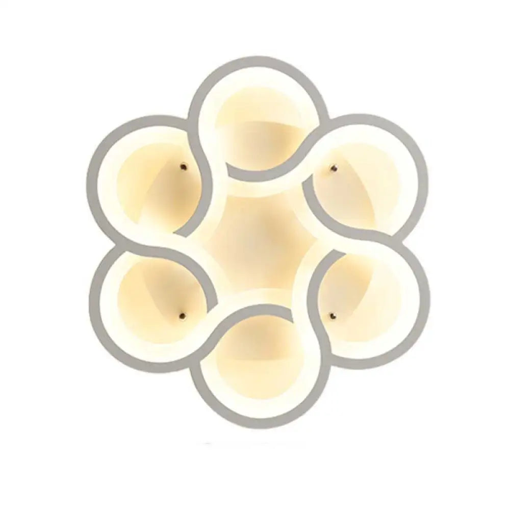 17/21 Contemporary Led Flush Mount Ceiling Light Fixture In Warm/White