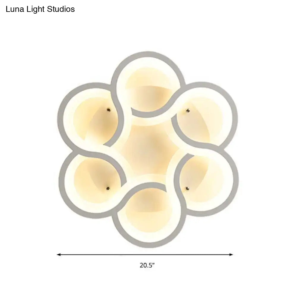 17’/21’ Contemporary Led Flush Mount Ceiling Light Fixture In Warm/White