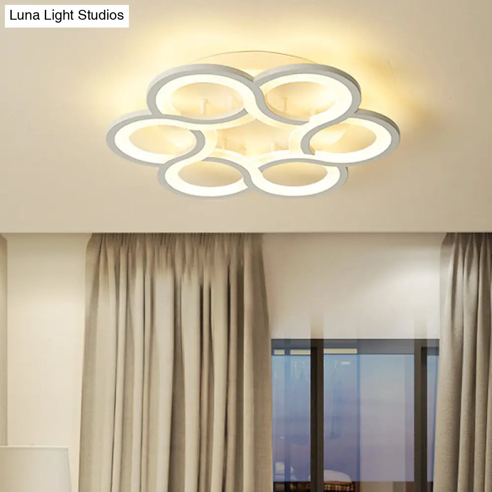 17/21 Contemporary Led Flush Mount Ceiling Light Fixture In Warm/White