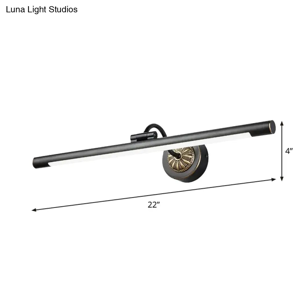 17-22 Modish Swing Arm Wall Lamp With Led Black Vanity Mirror Light