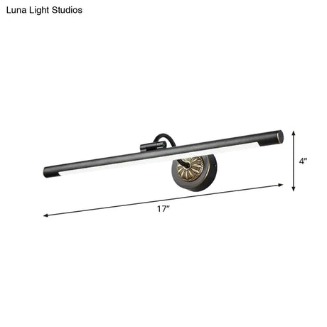 17-22 Modish Swing Arm Wall Lamp With Led Black Vanity Mirror Light