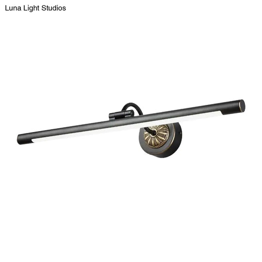 17-22 Modish Swing Arm Wall Lamp With Led Black Vanity Mirror Light
