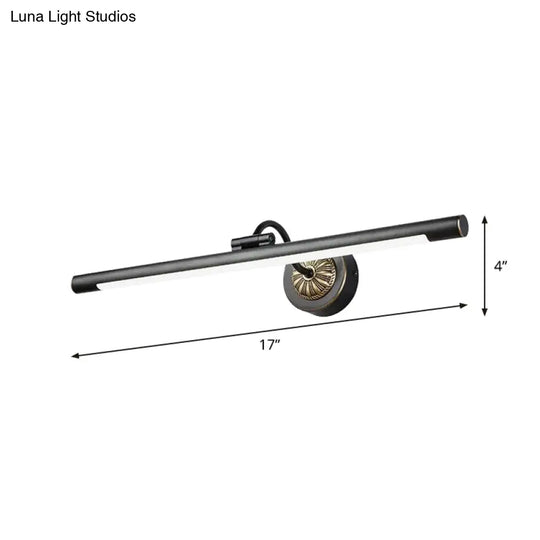 17-22 Modish Swing Arm Wall Lamp With Led Black Vanity Mirror Light