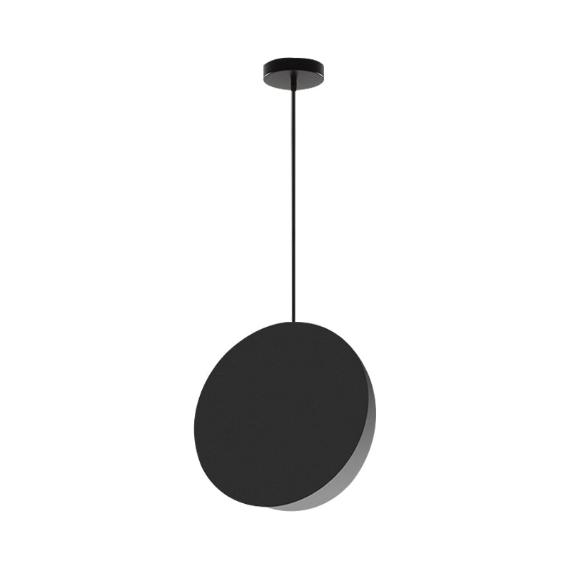 Modern Nordic Style 1-Light Metal Pendant Lamp (8’/12’W) - Black/Grey/White Hanging Ceiling Light