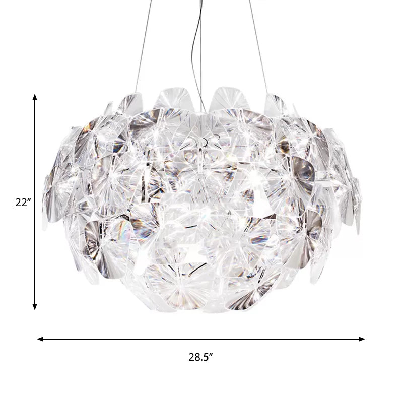 Modern Acrylic Pendant Lighting Fixture - 24/28.5/43 Wide Clear Ceiling Suspension Lamp