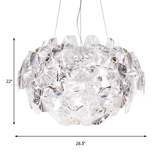 Modern Acrylic Pendant Lighting Fixture - 24/28.5/43 Wide Clear Ceiling Suspension Lamp
