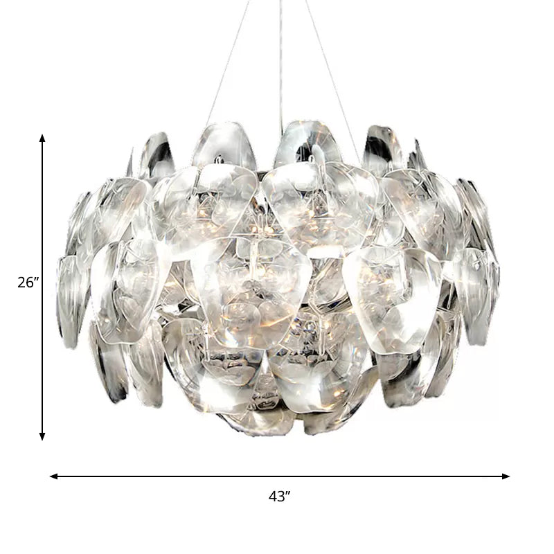 Modern Acrylic Globe Pendant Light - Clear Ceiling Lamp (24’/28.5’/43’ Wide)
