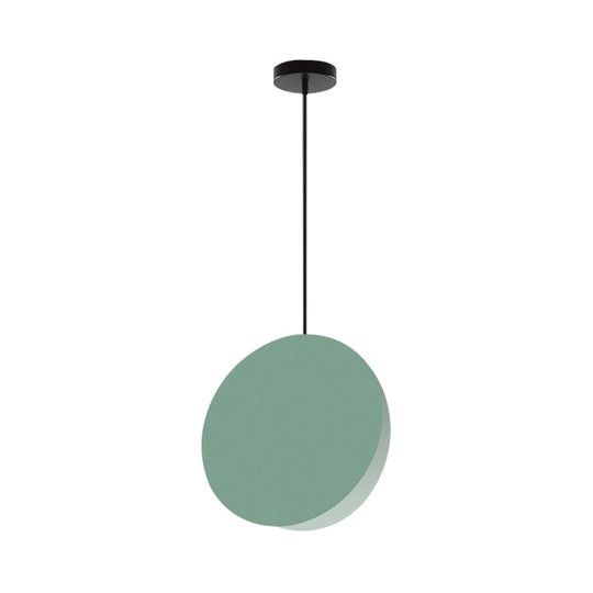 Modern Nordic Style 1-Light Metal Pendant Lamp (8’/12’W) - Black/Grey/White Hanging Ceiling Light