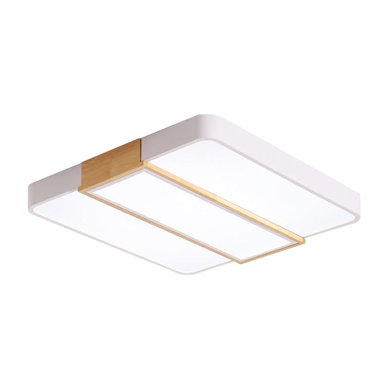 Macaron Acrylic Square Ceiling Mount Light: Candy Colored Led Lamp (16’/19.5’ Wide) In Green