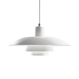 Nordic Metal Pendant Lamp With Tiered Design And Flared Shade - 1-Head Pink/White Hanging Lighting