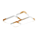 Modern Led Rectangle Ceiling Light Grey/White Flush Mount For Living Room - Acrylic Design