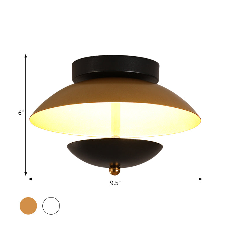 Plate - Shape Led Ceiling Light Fixture - Modern Metallic Flush Lamp For Hallways And Aisles In