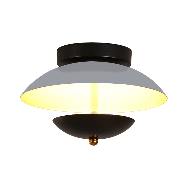 Plate - Shape Led Ceiling Light Fixture - Modern Metallic Flush Lamp For Hallways And Aisles In