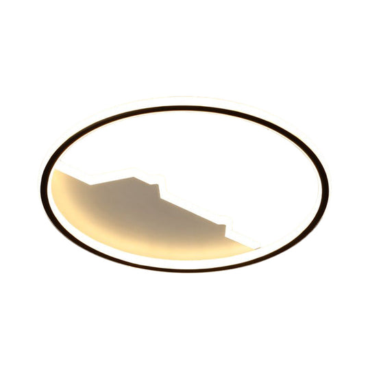 Black Geometric Flush Mount Ceiling Light - Acrylic Led Modernism 16.5’/20.5’ Wide