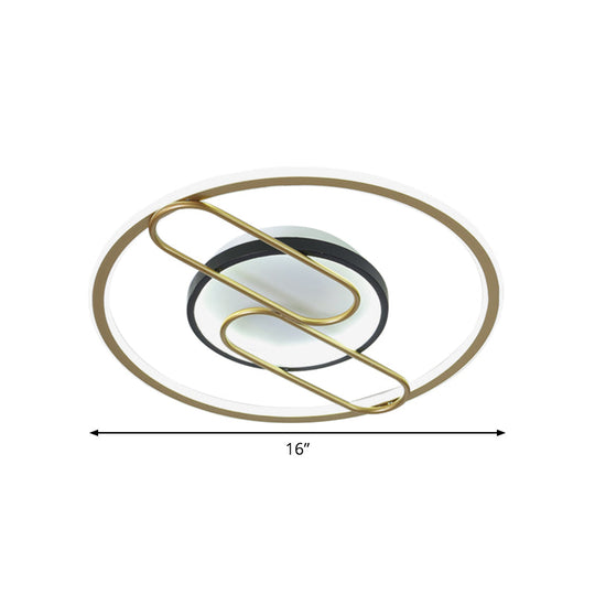 Simplicity Ring And Oval Led Ceiling Light In Gold 16’/19.5’ Wide - Ideal For Sleeping Rooms
