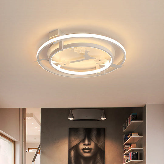 Sleek Floral Semi Mount Led Ceiling Light In Warm/White - 17’/21’/25’ Options White / 17’