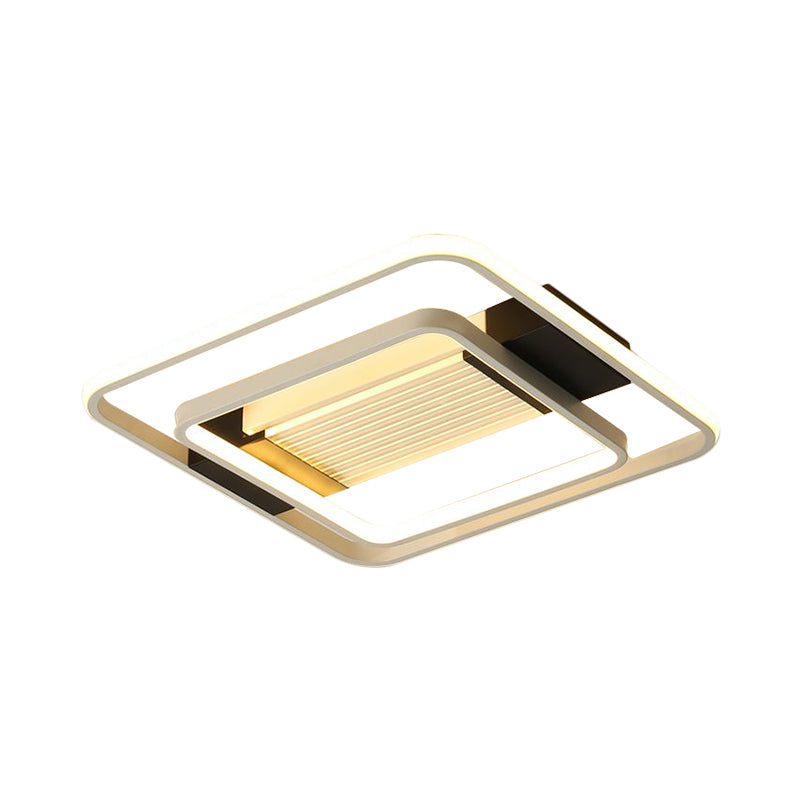Nordic Led White Flush Mount Ceiling Light Fixture - 16.5’/20.5’ Acrylic Square Design For Bedroom