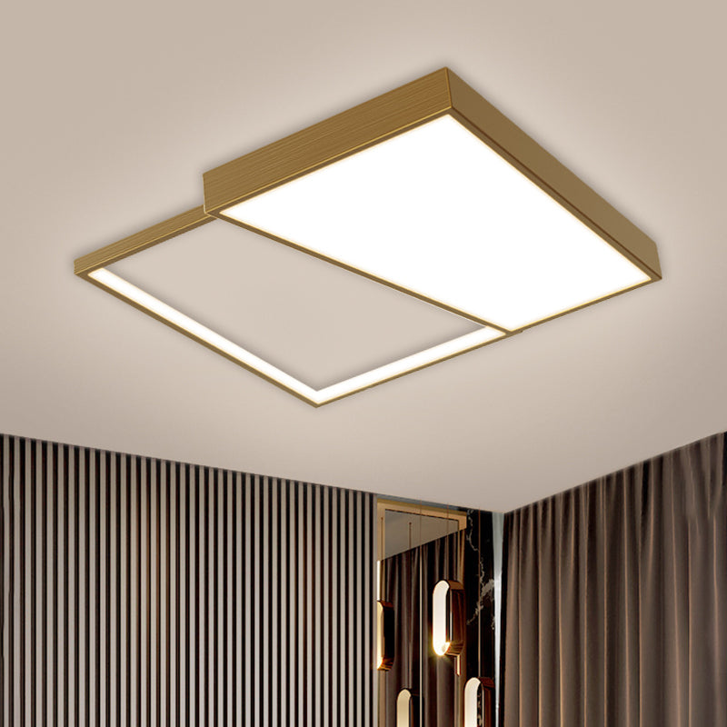 Nordic Metal Led Geometry Ceiling Light - Gold Flushmount 16.5/20.5 Wide