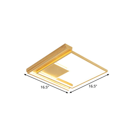 Modern Geometric Flush Mount Acrylic Led Gold Light Fixture - 16.5/20.5 W For Bedrooms