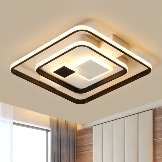 Nordic Led Black Metal Flushmount Ceiling Light For Bedroom 16.5’/20.5’ W / 16.5’