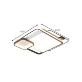 Modern Square Flush Mount Led Bedroom Light Fixture With Metallic Finish - Black