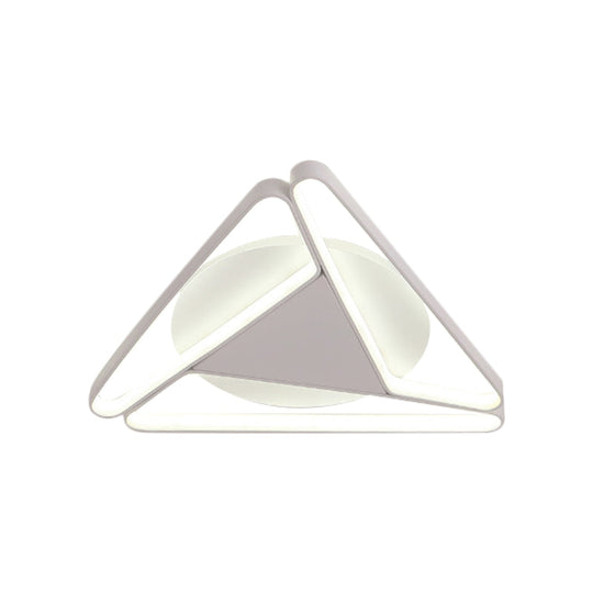 Nordic Led Flush Ceiling Light Acrylic Shade Black/White Triangle Mount Warm/White 19.5’/29’ W