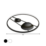 Geometric Led Ceiling Light Fixture Nordic Modern Flush Mount Lamp - 16/19.5 In Black/White