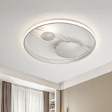 Geometric Led Ceiling Light Fixture Nordic Modern Flush Mount Lamp - 16/19.5 In Black/White White /