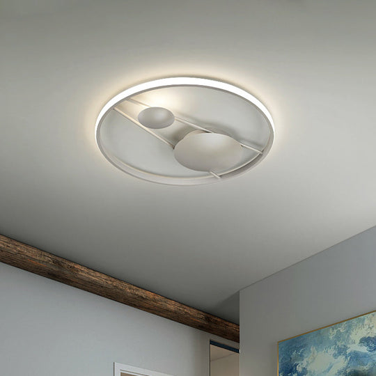 Geometric Led Ceiling Light Fixture Nordic Modern Flush Mount Lamp - 16’/19.5’ In Black/White