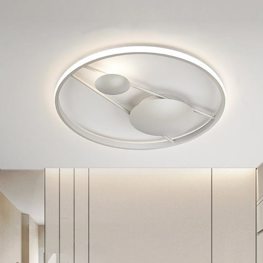 Geometric Led Ceiling Light Fixture Nordic Modern Flush Mount Lamp - 16/19.5 In Black/White