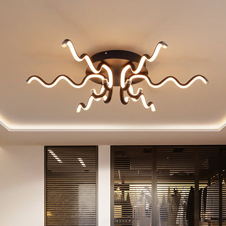 Nordic Led Black Flush Ceiling Light In Warm/White For A Serene Bedroom Ambiance / White