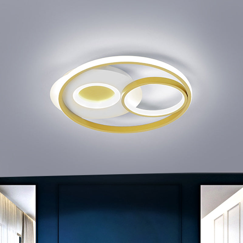 Contemporary Gold Ring Led Flushmount Ceiling Light For Bedroom (16.5’/20.5’ Width) / 16.5’