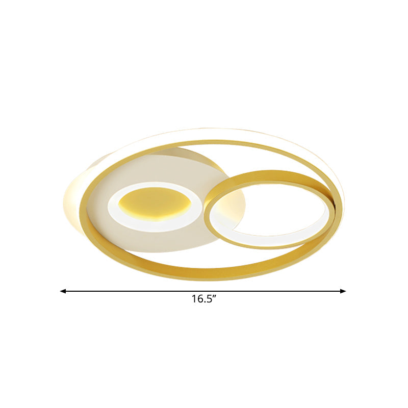 Contemporary Gold Ring Led Flushmount Ceiling Light For Bedroom (16.5’/20.5’ Width)
