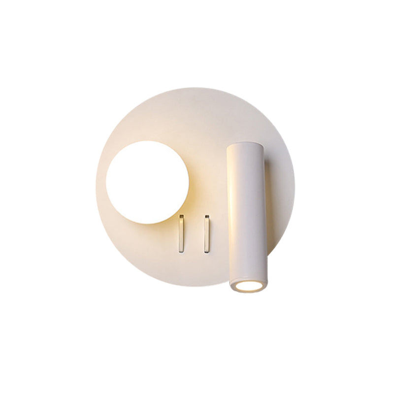 Round Wall Sconce With Warm/White Led Downlight In Simplicity Acrylic