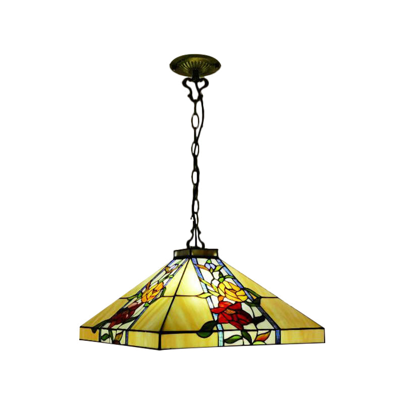 Bronze Chandelier With Hand-Cut Glass And 3 Tapered Lights - Perfect For Mediterranean Dining Rooms