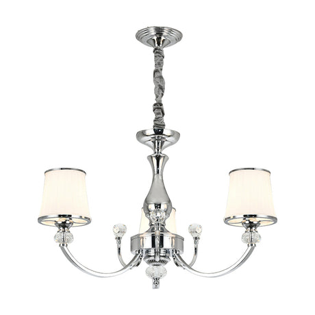 Modern Opal Glass Ceiling Hang Fixture With Chrome/Gold Pendant Chandelier - 3/6 Lights Curved Arm