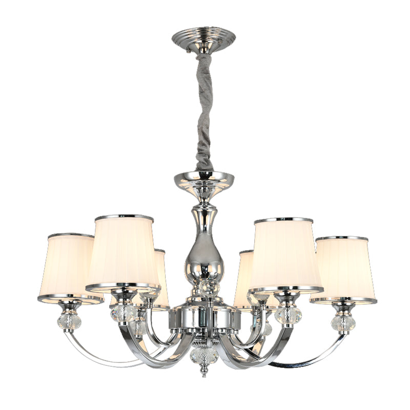 Modern Opal Glass Ceiling Hang Fixture With Chrome/Gold Pendant Chandelier - 3/6 Lights Curved Arm