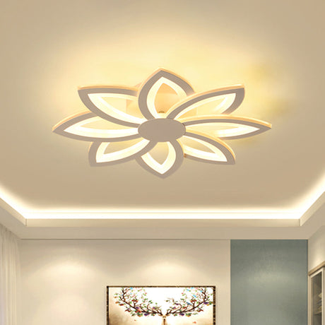 Minimalist Led Acrylic Flower Flush Mount Light For Bedroom
