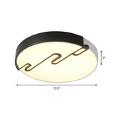 Minimalist Acrylic Led Ceiling Light Fixture For Bedroom - Drum Flush Mount Lighting