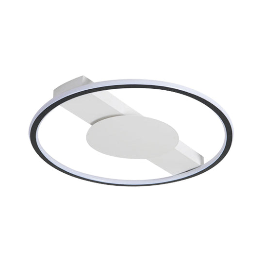 Nordic Led Acrylic Flush Mount Lamp For Bedroom Black Rounded Design 18’/21.5’ Width