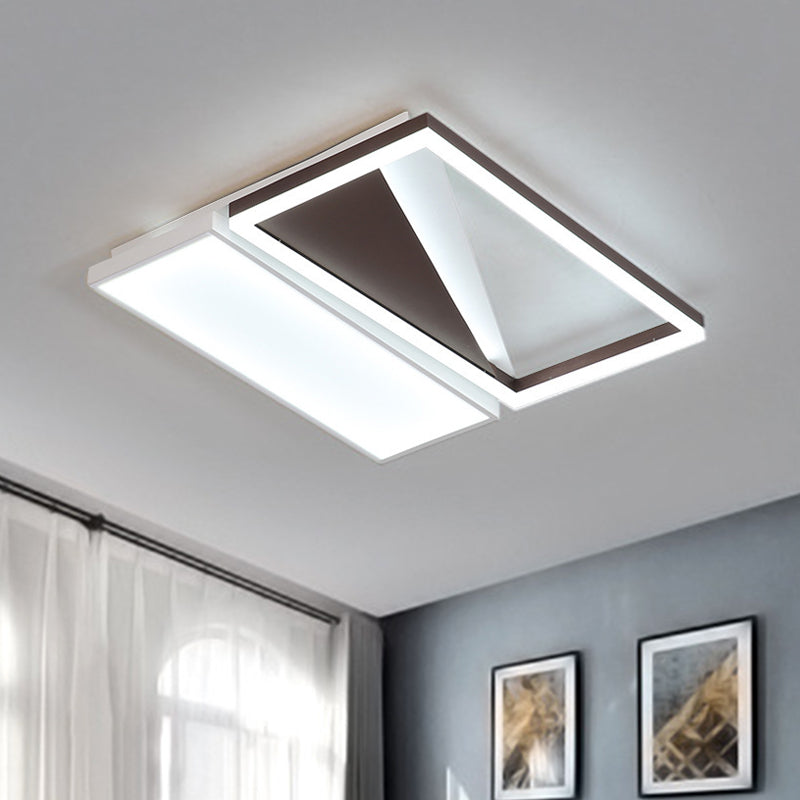 Geometric Led Flush Mount Light Black And White Acrylic Modern Design 18/21.5 Black-White / 18