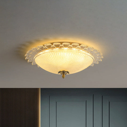 Gold Dome Led Ceiling Light With Crystal Shade - Simplicity Collection 16/19.5 Width Clear / 16