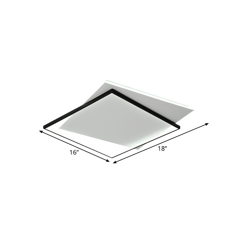 Modern Metallic Led Ceiling Light - Black Overlapping Flush Mount 18’/21.5’ Wide’.