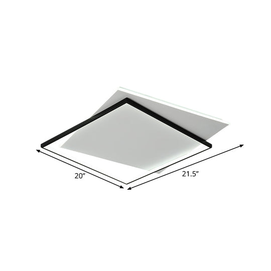 Modern Metallic Led Ceiling Light - Black Overlapping Flush Mount 18’/21.5’ Wide’.
