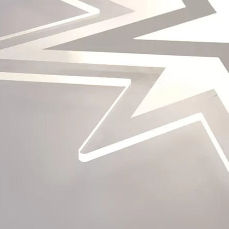 Kindergarten Star Ceiling Light Modern White Flush Mount With Acrylic Finish