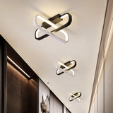 Modern Dual Oblong Flush Mount Led Ceiling Light In Black Warm/White / White