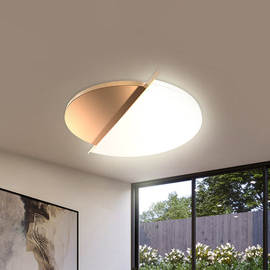 Minimalist Led Flush Mount Ceiling Light For Bedroom - 16’/23.5’ Wide With White Sunrise &